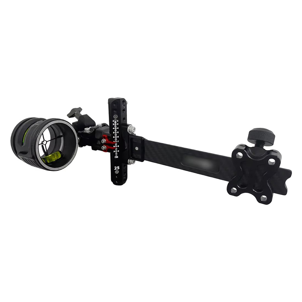 Professional 5 Pin Compound Bow Sight 6 Inch Carbon Fibre Extension Rod Ambidextrous Universal For Hunting Shooting Target