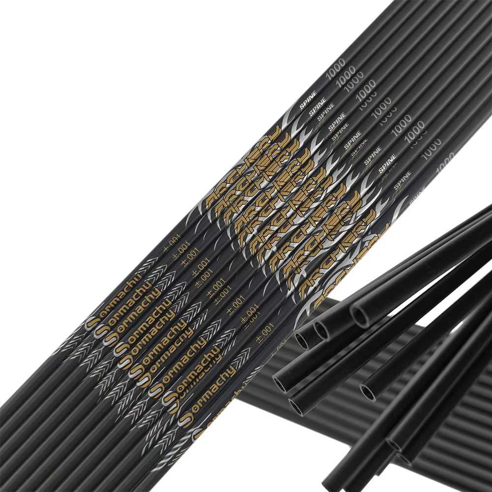 +/- 0.001 Pure Carbon Arrow Shaft ID 4.2mm/ 6.2mm SP300-1000 Compound Recurve Traditional Bow Archery Hunting Shooting
