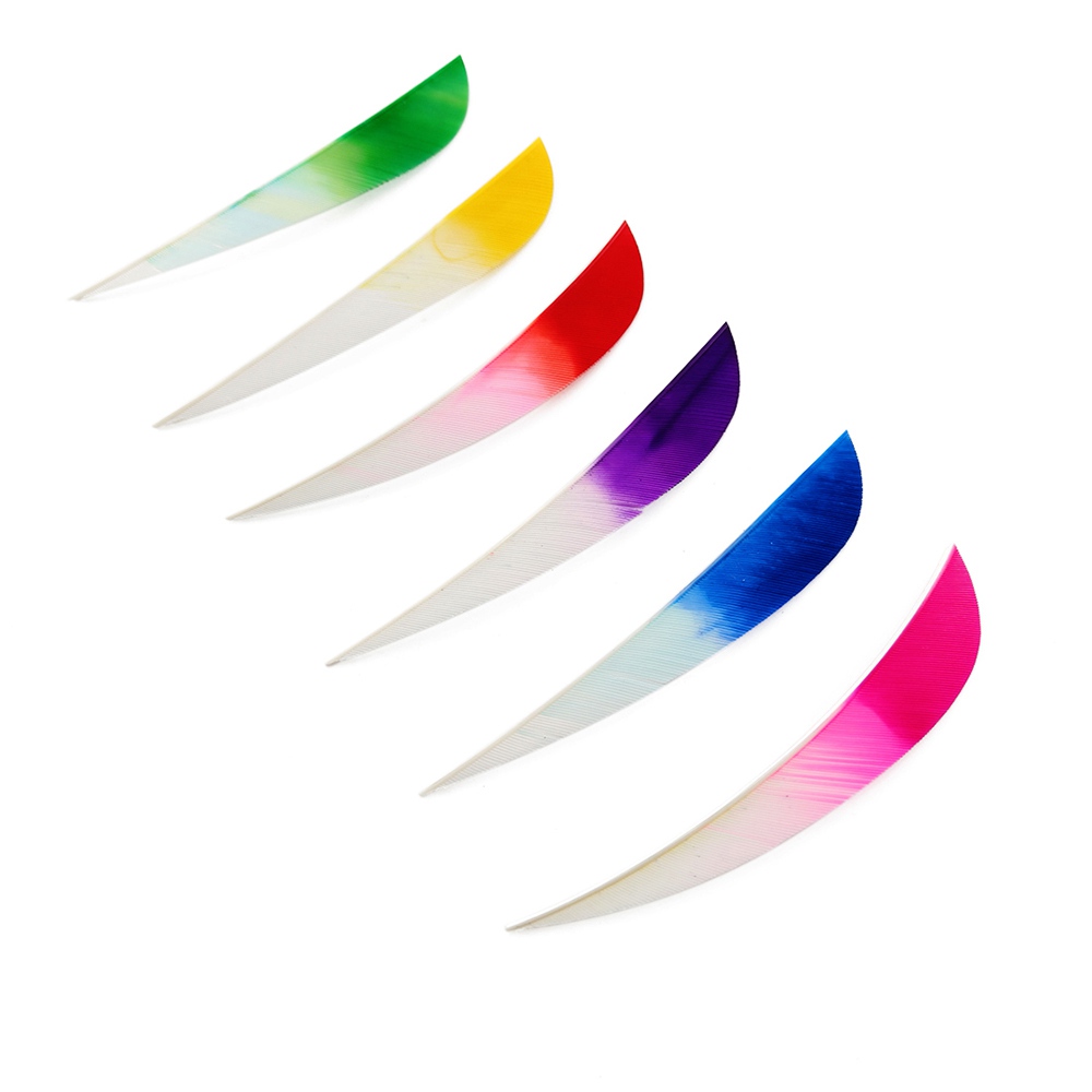4 Inch Arrow Archery Feather Fletching Shield Gradient Colored Feathers DIY Right Wing Vanes for Hunting Arrow Accessories