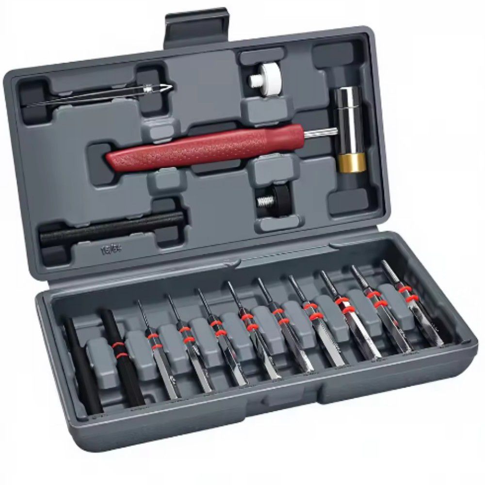 Steel Roll Pin Punch Set with 4 Interchangeable Face Hammer Mechanical Repair Tool Bench Block & Storage Case